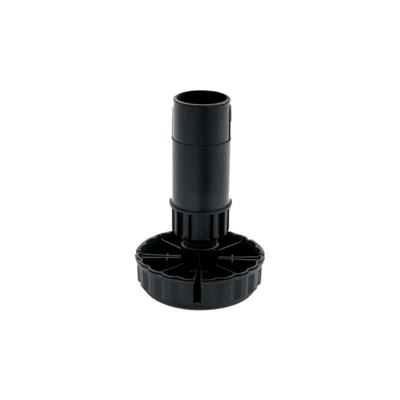 keukenstelpoot - 80mm - zwart kunststof -5 tot +20mm