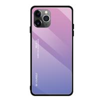 Voor iPhone 11 gradiënt kleur glas geval (licht paars)