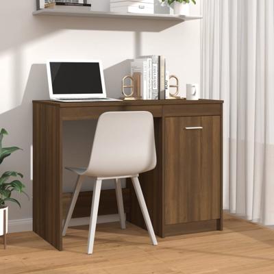 Bureau 100x50x76 cm bewerkt hout bruin eikenkleur