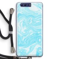 Waterverf blauw: Honor 9 Transparant Hoesje met koord