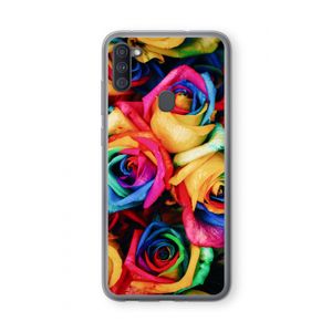 Neon bloemen: Samsung Galaxy A11 Transparant Hoesje
