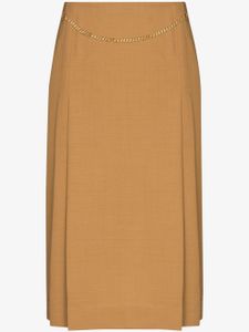 Victoria Beckham Midi-rok met kettingdetail - Bruin