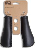 Selle Orient lederen handvatten set zwart 130 mm