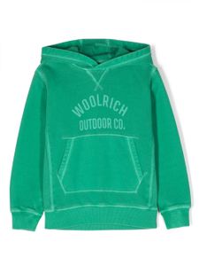 Woolrich Kids hoodie en coton à logo imprimé - Vert