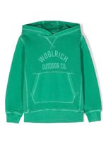 Woolrich Kids hoodie en coton à logo imprimé - Vert