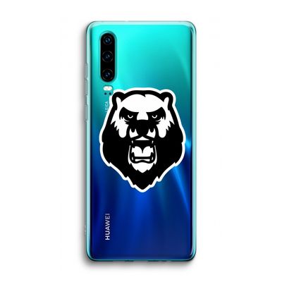 Angry Bear (white): Huawei P30 Transparant Hoesje