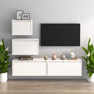 Tv-meubelen 4 st massief grenenhout wit