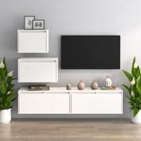 Tv-meubelen 4 st massief grenenhout wit