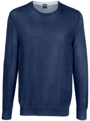 Fedeli pull en coton à col rond - Bleu