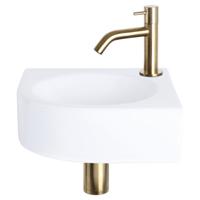 Differnz Cleo fonteinset keramiek - kraan gebogen - 30 x 30 x 10 cm - mat goud