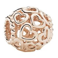 Pandora Rose 780964 Bedel Overal Harten zilver rosekleurig