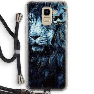 Darkness Lion: Samsung Galaxy J6 (2018) Transparant Hoesje met koord