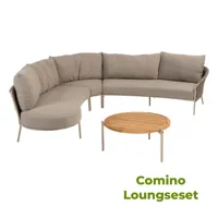Loungeset Comino Terre Set 3 delig 5 zits Yoga 4SO Bank Stoelen Tafel Buiten Tuin 4 Seasons Outdoor