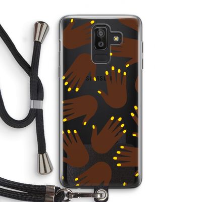 Hands dark: Samsung Galaxy J8 (2018) Transparant Hoesje met koord