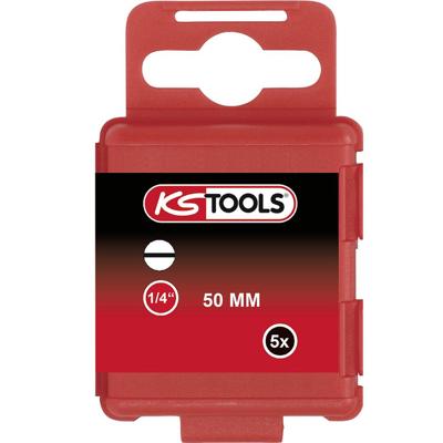 KS Tools 911.3328 Gleuf-bit 10 mm S2-staal Vernikkeld E 6.3 5 stuk(s)