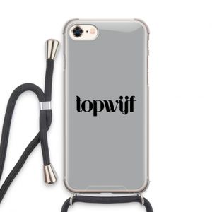 Topwijf Grijs Zwart: iPhone 8 Transparant Hoesje met koord