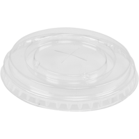 Deksel | sapbeker | Gerecycled PET | vlak met kruisgat | Ø95mm | transparant | 800 stuks