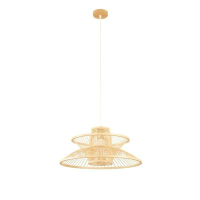 Plafondlamp DKD Home Decor 50 x 50 x 22 cm Lichtbruin Bamboe 50 W
