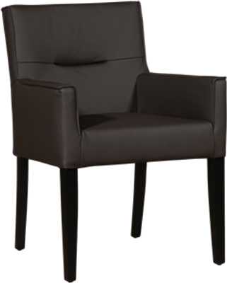 Donkerbruine leren landelijke eetkamerstoel Look - Hermes Leer Caffe (donkerbruin leer)
