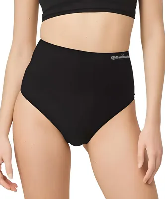 2-pak taille slip naadloos dames - Amy - Hoge bamboe dames onderbroeken zwart