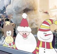 Kerst raamsticker sneeuwpoppetjes