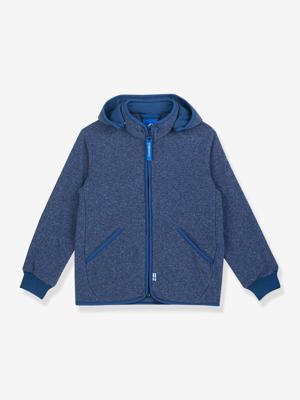 Gebreide fleece kinderjas TONTTU KNIT FINKID, zip-in binnenjas marineblauw