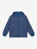 Gebreide fleece kinderjas TONTTU KNIT FINKID, zip-in binnenjas marineblauw