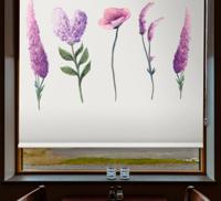 Rolgordijn bloemenprint Paarse bloemtekeningen Rolgordijn bloemenprint Paarse bloemtekeningen