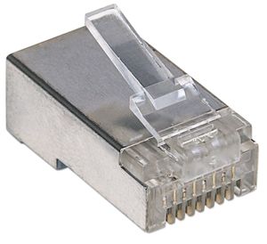 Intellinet Kabel Intellinet verpakking van 100 stuks Cat5e modulaire RJ45-stekkers STP 2-voudige klem voor gevlochten draad 100 stekkers per pot 790581