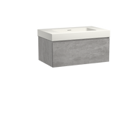 Storke Edge zwevend badmeubel 85 x 52 cm beton donkergrijs met Mata High enkele wastafel in mat witte solid surface - thumbnail