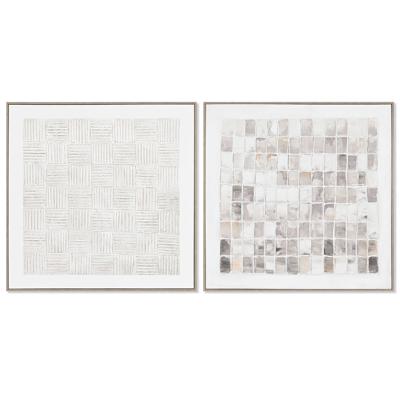 Schilderij Home ESPRIT Abstract Stads 82,2 x 4,5 x 82,2 cm (2 Stuks)