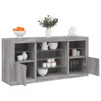 Dressoir met LED-verlichting 142,5x37x67 cm grijs sonoma