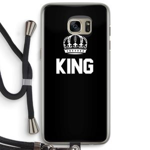 King zwart: Samsung Galaxy S7 Edge Transparant Hoesje met koord