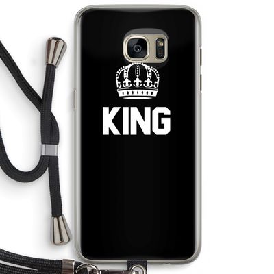King zwart: Samsung Galaxy S7 Edge Transparant Hoesje met koord