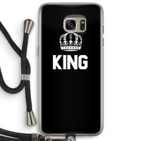 King zwart: Samsung Galaxy S7 Edge Transparant Hoesje met koord King zwart: Samsung Galaxy S7 Edge Transparant Hoesje met koord