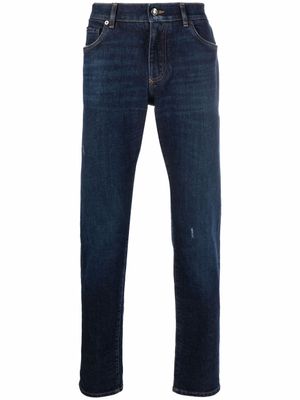 Dolce & Gabbana jean à détail usé - Bleu