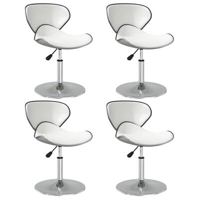 Eetkamerstoelen 4 st kunstleer wit