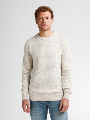 Petrol Knitwear Round Neck Basic M-3050-kwr222 Trui 0009 Antique White Melee