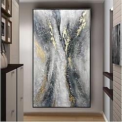 handgemaakte olieverf canvas kunst aan de muur decoratie moderne gouden abstracte textuur voor huisdecoratie gerold frameloos ongerekt schilderij Lightinthebox