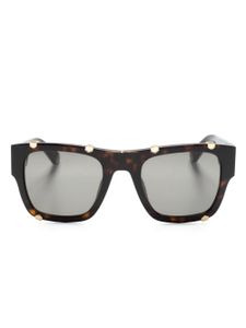 Philipp Plein lunettes de soleil carrées à logo gravé - Marron