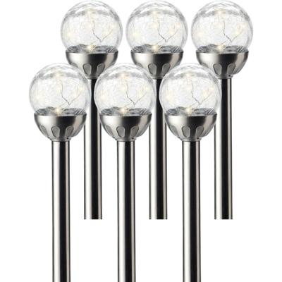 Lumineo LED steker bol Navi - 6x - solar - 30 cm - RVS - tuinverlichting tuinsteker - Tuinlampen