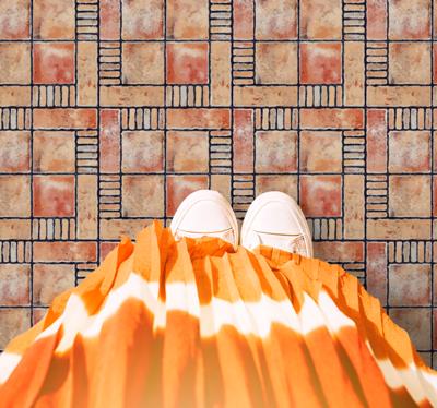 Bruine rustieke stenen vierkanten Bruine rustieke stenen vierkanten