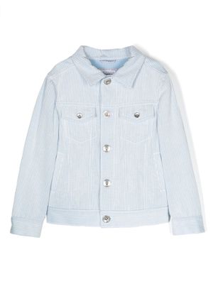 Brunello Cucinelli Kids surchemise à boutonnière - Bleu