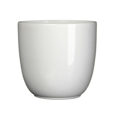 Mica Decorations Bloempot - wit - glans - keramiek - 10 x 9 cm - plantenpotten