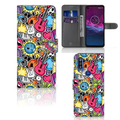 Motorola One Action | Wallet Case | met Pasjes | Punk Rock