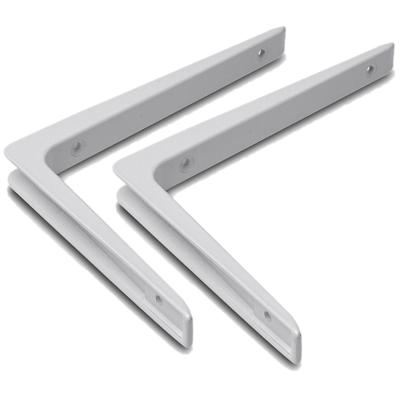 Planksteunen / plankdragers - Set van 4x stuks - wit - gelakt aluminium - 15 x 10 cm - tot 30 kilo Planksteunen / plankdragers - Set van 4x stuks - wit - gelakt aluminium - 15 x 10 cm - tot 30 kilo
