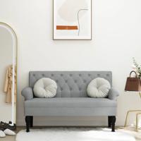 Bankje met rugleuning 120x62x75,5 cm stof lichtgrijs Bankje met rugleuning 120x62x75,5 cm stof lichtgrijs