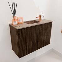 Toiletmeubel Mondiaz Joya Dlux | 60 cm | Meubelkleur Walnut | Faye wastafel Arena Wasbak Midden | 1 kraangat