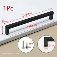 Zwart Vierkant Meubelhandvat - Aluminiumlegering | Verschillende Maten | Inclusief Schroeven