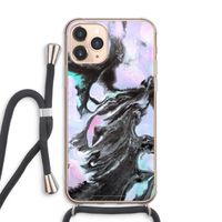 Pastel zwart: iPhone 11 Pro Max Transparant Hoesje met koord